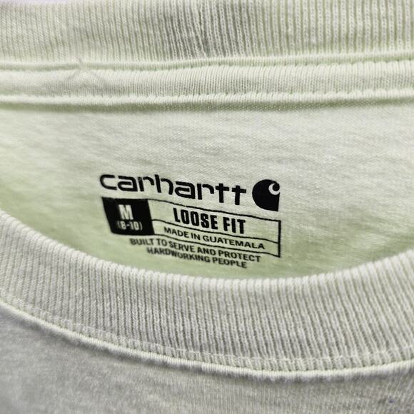 Carhartt T Shirt Womens Medium Green Short Sleeve Lime Neon Hi Vis Crew K87 W - Picture 3 of 10